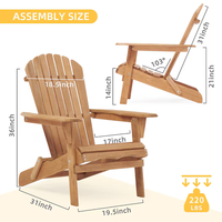 Ensemble de chaises en bois massif très vendu, fauteuils de jardin semi-assemblés pour l'extérieur, pour jardin, école, cour, terrasse et utilisation en station balnéaire