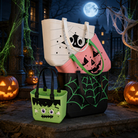 Sac de plage en EVA pour Halloween, avec logo personnalisé, sac à bonbons pour la fête d'Halloween, imprimé momie, citrouille, toile d'araignée, imperméable, grande taille, vente en gros