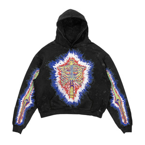 Sudadera con capucha de gran tamaño con logotipo personalizado y estampado de calavera en 3D sin cuerdas para hombre - Product Image 3