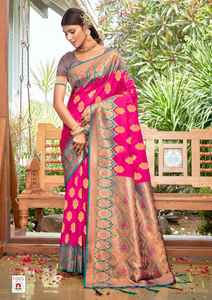 Saree DE TRABAJO tejido de seda de último diseñador Banarasi de Fab Zone - Product Image 2