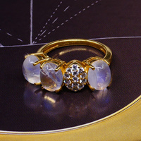 Bague pour femme en argent sterling 925 plaqué or, sertie de topaze blanche, style classique au quotidien, design unique et tendance