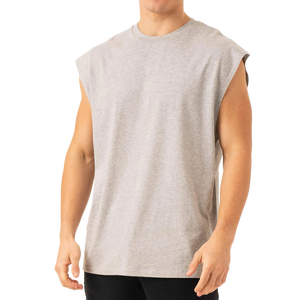 Camisetas sin mangas de talla grande para hombre de alta calidad, camiseta sin mangas de punto para gimnasio de entrenamiento personalizada, camiseta informal estilo Streetwear - Product Image 6
