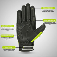 Guantes de Motociclismo FUSION DYNAMICS FD-404 de Cuero Transpirable Alpha Racing, Antideslizantes, Resistentes a Impactos, de Dedo Completo, Deportivos