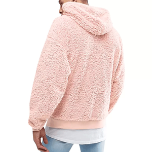 Top Notch Hombres Mujeres Gris Fuzzy Fleece Pullover Sudadera con capucha Patrón sólido Bolsillo delantero Pullover Outwear para la temporada de invierno - Product Image 6