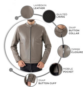 Veste en cuir véritable élégante pour hommes, veste en laine à capuche la plus vendue au prix de gros, différentes couleurs disponibles - Product Image 6