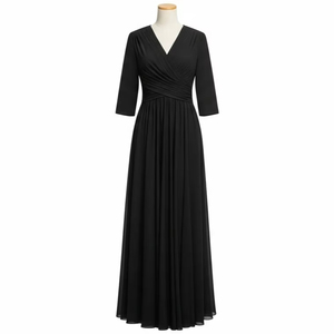 ชุดราตรีกันริ้วรอยพิมพ์ลายด้วยความร้อน ผ้าเนื้อนุ่ม ดีไซน์หรูหรา สำหรับงานปาร์ตี้ ชุดเดรสยาวสำหรับผู้หญิง - Product Image 1