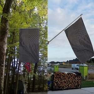 ธงชาติอเมริกันสีดำทั้งหมด - ธงชาติอเมริกันสีดำขนาด 3x5 ฟุต สำหรับใช้งานกลางแจ้ง ปักดาวอย่างดี ทนทาน ป้องกันแสงได้ดี ธงชาติสหรัฐอเมริกาแบบยุทธวิธี - Product Image 2