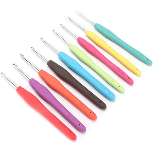 Ganchos de Crochet Manuales de Acero Inoxidable con Mango de Plástico Suave Multicolor, 2.0mm-6.0mm, 10 Piezas, Certificación CE, Personalizados 1 - Product Image 1