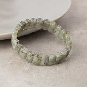 Bracelet en pierre naturelle de labradorite à coupe large - Product Image 2
