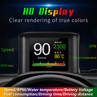 HUD Display P10 OBD2 Accesorios para automóviles Head Up Display Velocímetro con pantalla TFT LCD Muestra la velocidad RPM Voltaje para código de error