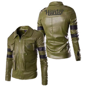 Chaqueta de piel auténtica para hombre, alta calidad, con diseño personalizado y logo - Product Image 4