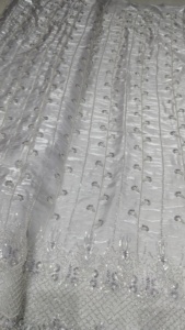 Wholesale Supply Silk Handwork <b>Beads</b> Imported Party Wear <b>Fabric</b> for Making Women Dress Pure Silk abric - Product Image 4