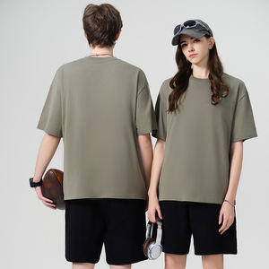 Camisetas Holgadas Estilo Hip Hop 100% Algodón Manga Corta para Hombre Camiseta Negra Extra Grande Corte Cuadrado Camisetas Lisas para Unisex - Product Image 3