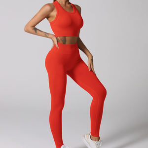 Vêtements de fitness femmes Yoga léger personnalisé extérieur sans couture ensembles blanc Sport Legging et soutien-gorge Yoga ensemble - Product Image 3