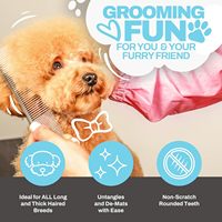 Sisir Anjing Sederhana dari Baja Tahan Karat untuk Merapikan, Menghilangkan Bulu Kusut, dan Menata - Ukuran Besar Ramah Lingkungan untuk Penggunaan Profesional