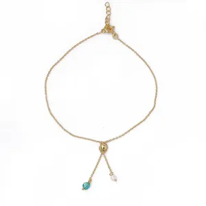 Bracelet en chaîne de titane avec perles de cristal, forme géométrique religieuse vintage, bijou romantique pour femme, cadeau - Product Image 2