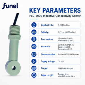 Analizador de Concentración de Ácidos y Álcalis PEC 600B, Sensor de Conductividad Inductiva para HCl, HNO3, H2SO4, NaOH y <span class=keywords><strong>KOH</strong></span> - Product Image 6