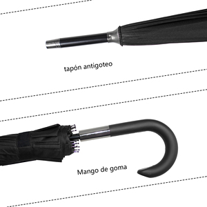 Parapluie automatique grand format pour hommes et femmes, coupe-vent et imperméable, avec poignée incurvée élégante, design classique et long - Product Image 4