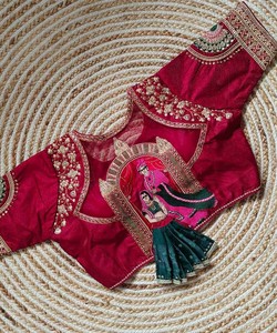 Blusa de Manga de Mariposa Multicolor Bordada de Fabricante de Surat, Blusa de Diseño Moderno y Elegante para Mujer, Diseños Nepalíes - Product Image 5