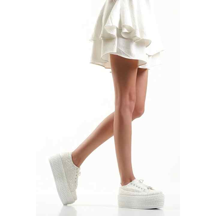 Women's Sports Stylish Style High-Based Shiny Sports Wedding Dress Shoes Customized with Your Name