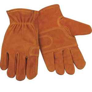 Guantes de conducción de cuero cómodos Guantes de conducción de cuero de vaca resistentes divididos ligeros Guantes de conducción de cuero antivibración de grano de seguridad - Product Image 1