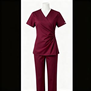 ชุดสครับยืดสีล้วนสำหรับผู้หญิงกางเกงยืดได้สำหรับพยาบาลทางการแพทย์สวมใส่สบายเครื่องแบบโรงพยาบาลตามความต้องการ - Product Image 4