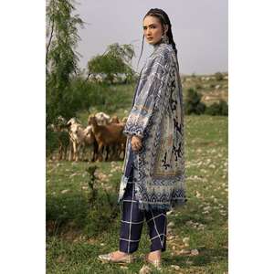 ชุดสูทผ้าลอนปักลายพิมพ์ 3 ชิ้น แบบยังไม่เย็บติดกัน พร้อมผ้าคลุมไหล่พิมพ์ลาย CL-52558 - Product Image 1