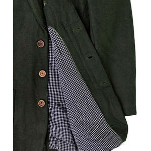 Manteau Trench Vert en Laine avec Capuche, Décontracté, Simple Boutonnage, Imperméable, Imprimé 'I Love Ugly', avec Fentes de Poche, en Laine et Cachemire - Product Image 4