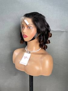 วิกผมมนุษย์สีน้ำตาลหยิกเด้งดึ๋ง 100% ผมเวียดนามแท้แบบเวอร์จิ้น ดับเบิ้ลดรอน ซุปเปอร์ดับเบิ้ลดเวฟท์ วิกแบบมีเชือกผูกปิดผม ราคาโรงงาน - Product Image 2