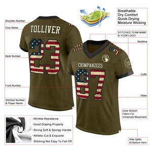 Maillot de fan de football américain personnalisé pour les clubs Logo de l'équipe personnalisée Design Sportswear Wholesale - Product Image 2