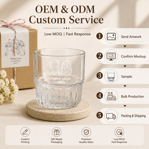 <span class=keywords><strong>Gobelet</strong></span> en verre côtelé <span class=keywords><strong>personnalisé</strong></span> à faible MOQ, <span class=keywords><strong>avec</strong></span> logo sur mesure, pour événements de mariage, cadeau, OEM, ODM, vente en gros, fournisseur d'usine - Product Image 2
