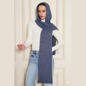 Women's Soft Textured <b>Knitted</b> Hooded <b>Scarf</b> Keeps Warm Stylish and Comfortable Stylish Look Autumn Winter ODM OEM Service - Product Image 1