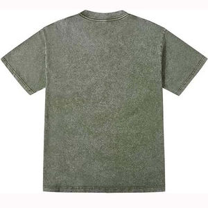 T-shirts grande taille pour hommes de style décontracté 100% coton délavé à l'acide coupe ample propre cou impression de logo personnalisé surdimensionné - Product Image 4