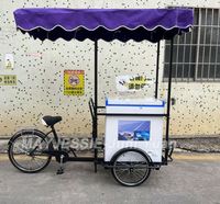 Vélo de vente ambulante de nourriture, chariot à glace, vélo avec congélateur solaire à vendre