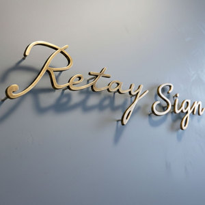 Maßgefertigtes Gold Edelstahl Buchstaben-Schild Goldenes 3D Metall Geschäfts-Flachbuchstaben-Schild - Product Image 1