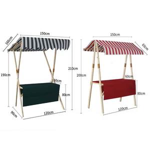 Puesto de exhibición de mercado de madera plegable portátil, fácil configuración, quiosco de vendedor minorista al aire libre, puesto de mercado de madera - Product Image 6