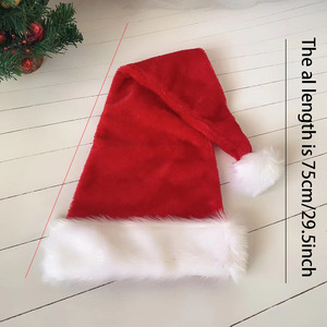 Vente en gros Chapeau de Père Noël 75cm de haut Luxe Adulte Chapeau de Noël en velours peluche noir violet vert bleu rose rouge - Product Image 2