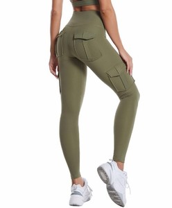 Pantalones de Yoga de Punto 100% Algodón para Mujer, con Múltiples Bolsillos, Ajustados, de Cintura Alta, Leggings Deportivos de Compresión para Correr - Product Image 4
