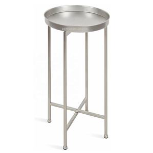 Table basse d'appoint pliable élégante et ronde en métal doré Table décorative peu encombrante pour le salon, la chambre ou le balcon - Product Image 5