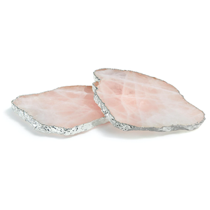 ถาดหินคริสตัลสีโรสควอตซ์,ที่รองแก้วคริสตัลหินสีเงินโมราธรรมชาติหินคริสตัลบำบัดถ้วยกาแฟสีทองสำหรับตกแต่งบ้าน - Product Image 6