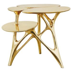 <b>Round</b> Shape Top Minimalist Style Metal <b>Coffee</b> Side <b>Table</b> with a Smooth Surface and Sleek Finished for <b>Small</b> Spaces - Product Image 1