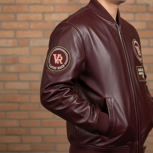 เสื้อแจ็คเก็ตหนังสไตล์สตรีทแวร์สมัยใหม่ แขนตัดต่อผ้าแคนวาสเคลือบ ปลายแขนยืดหยุ่น คอตั้ง มีฮู้ดสำหรับฤดูหนาว ระบายอากาศได้ดี กันลม - Product Image 6