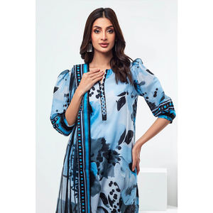 Nouveau vêtement ethnique traditionnel à la mode pour femmes Collection fraîche pakistanaise indienne pelouse décontractée 3 pièces séchage rapide léger tout - Product Image 4