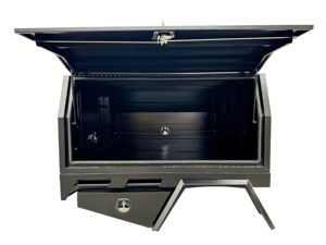 <span class=keywords><strong>Plateau</strong></span> Ute pour camionnette en alliage d'aluminium noir supérieur et boîte à outils de rangement pour auvent Boîte Ute extérieure étanche à la poussière - Product Image 2