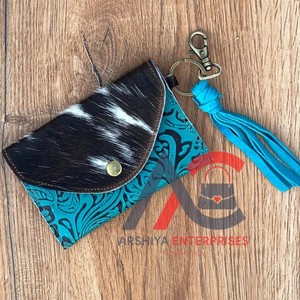 2024 nouveau Design sac à main en cuir de vachette avec porte-clés Western Full Grain véritable portefeuille en cuir Floral en relief pour les femmes - Product Image 1