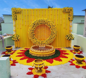 Décor Haldi de mariage en plein air cadre Jharokha meilleur mariage indien toile de fond Haldi Portable installation Haldi pour les mariages à destination DST - Product Image 6