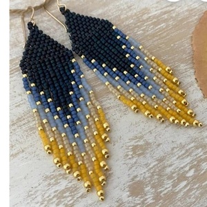 Glass Seed Beaded Hoop Earrings for Women - Product Image 6