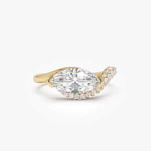 แหวนหมั้นเพชรทรงมาร์คีส์ประดับเพชรแบบพาเว่โค้ง 1.90 กะรัต E-F VS ทอง 14K สำหรับเป็นของขวัญวันครบรอบแต่งงาน - Product Image 1