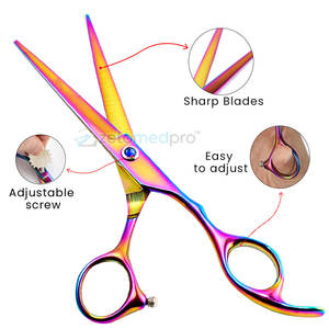 Ciseaux de coiffure professionnels pour salon, titane arc-en-ciel, ciseaux de barbier en titane arc-en-ciel pour la coupe de cheveux - Product Image 2