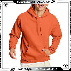 Custom Embroidery Graphic Logo Plain Blank Polyester Cotton Hoodie Sweatshirt for Men - Product Image 3